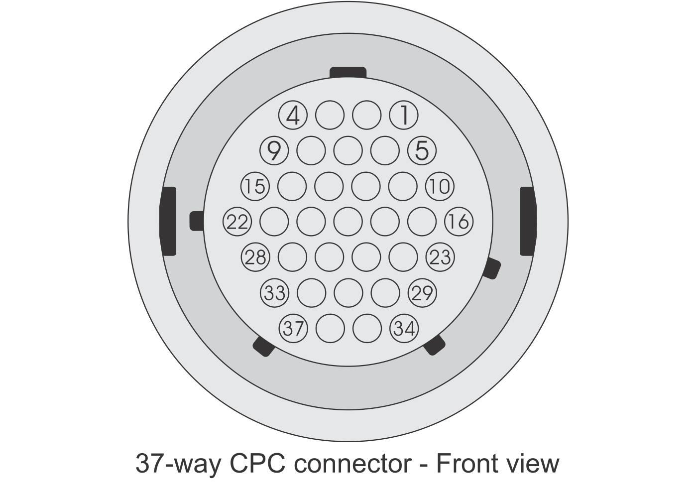 FuelTech 37-Way AMP CPC Connector Kit Diagram