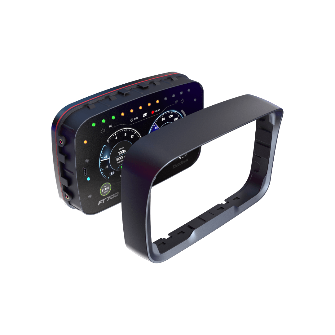 FuelTech FT700 ECU with EFI elevated engine management system for racing. Removable bezel for flush mounted ECU installations.