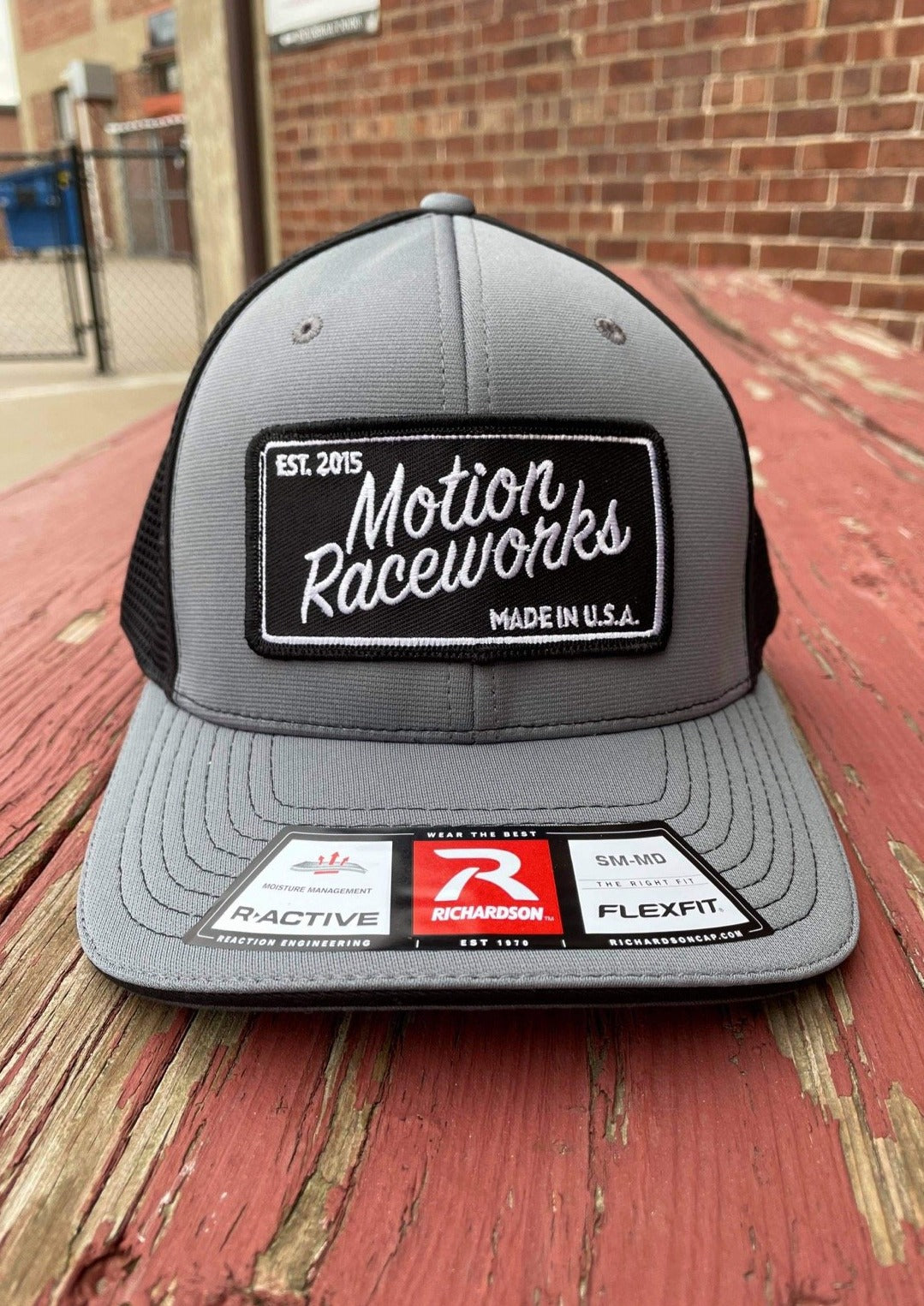 Motion Heritage Hat Gray/Black Mesh Back Flex Fit 95-117-Motion Raceworks-Motion Raceworks