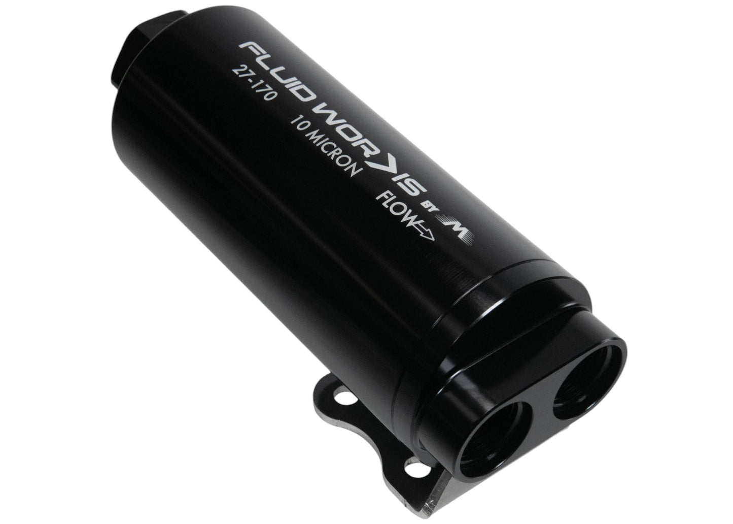Fluidworks Dual Outlet 12GPM Post Fuel Filter w/ Mount (10 Micron)