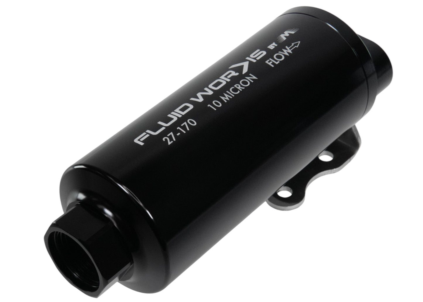 Fluidworks Dual Outlet 12GPM Post Fuel Filter w/ Mount (10 Micron)