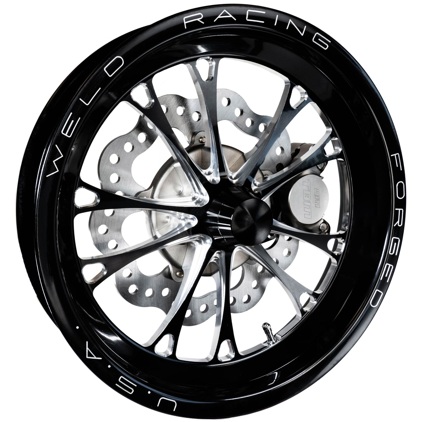 TRZ 326-MUS-31 (79-04 Mustang) 3" Drop Billet Spindle 2 Piston Spindle Mount Wheel Front Brake Kit - Motion Raceworks