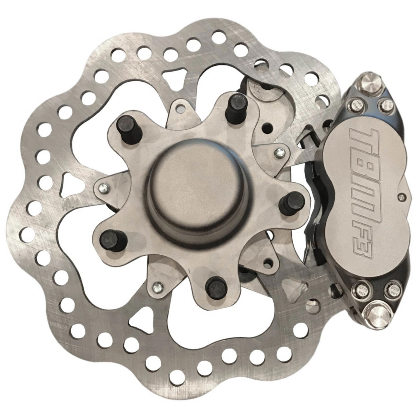 TRZ 326-2 (GM A/F/X Body) 2" Drop Billet Spindle Medium Duty 4 Piston Front Brake Kit