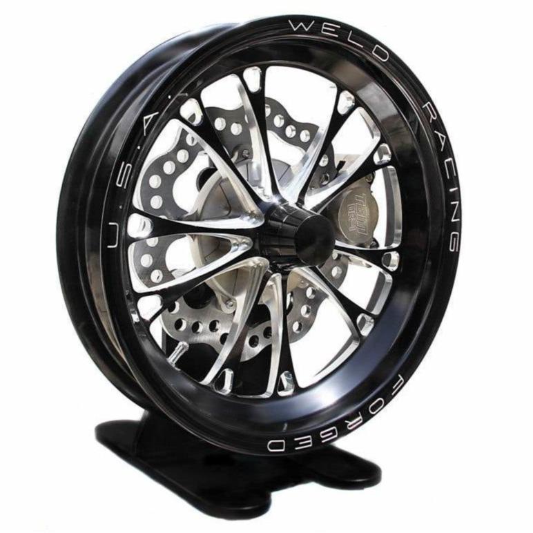 TRZ 326-MUS-21 (79-04 Mustang) 2" Drop Billet Spindle 2 Piston Spindle Mount Wheel Front Brake Kit