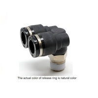 PISCO PLASTIC PUSH-IN FITTING 1/4" TUBE X 1/8" NPT MALE BRANCH ELBOW