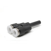 PISCO PLASTIC PUSH-IN FITTING 1/4" PLUG-IN X 1/4" TUBE "Y"