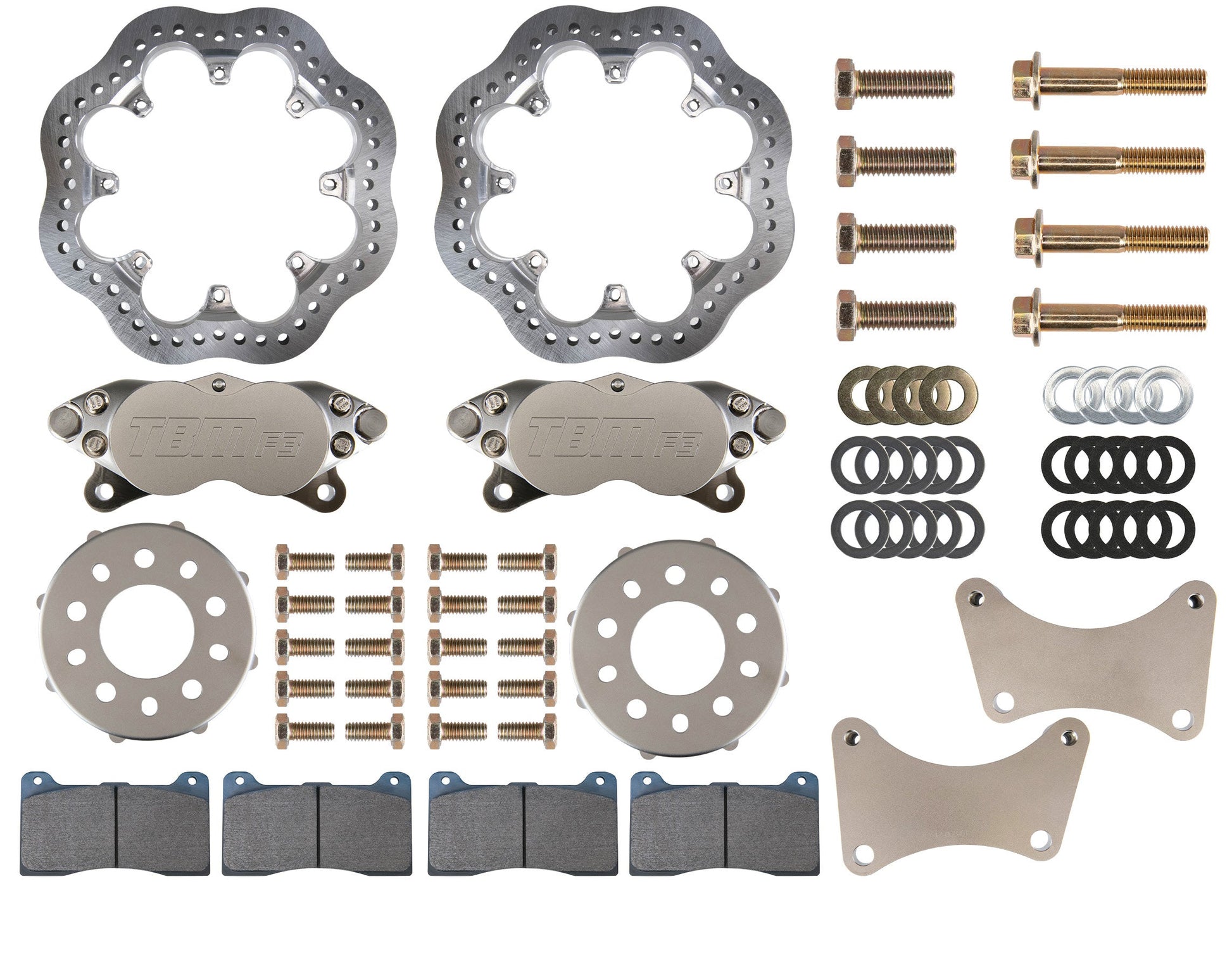 2015-2022 Dodge Challenger Hellcat Medium Duty Front Drag Racing Brake Kit (Reusing Factory Hubs) - 001-0304-1-TBM Brakes-Motion Raceworks