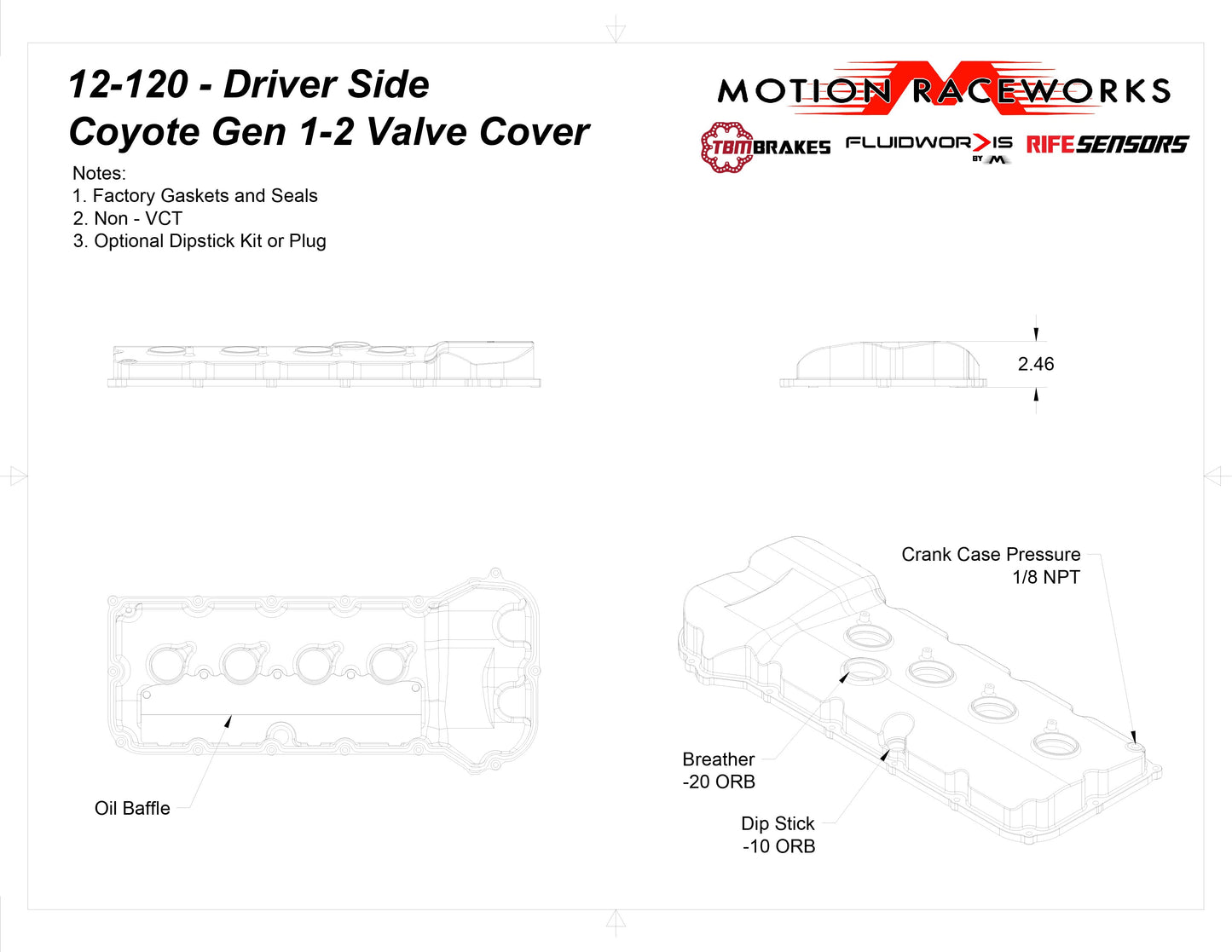 Motion Raceworks Billet Coyote Valve Covers - Motion Raceworks