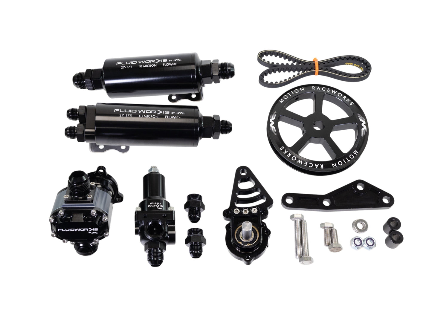 Fluidworks LS Fbody Spacing / Driver Side Mechanical Fuel System Kit w/ 6, 9, or 12gpm pump - Motion Raceworks