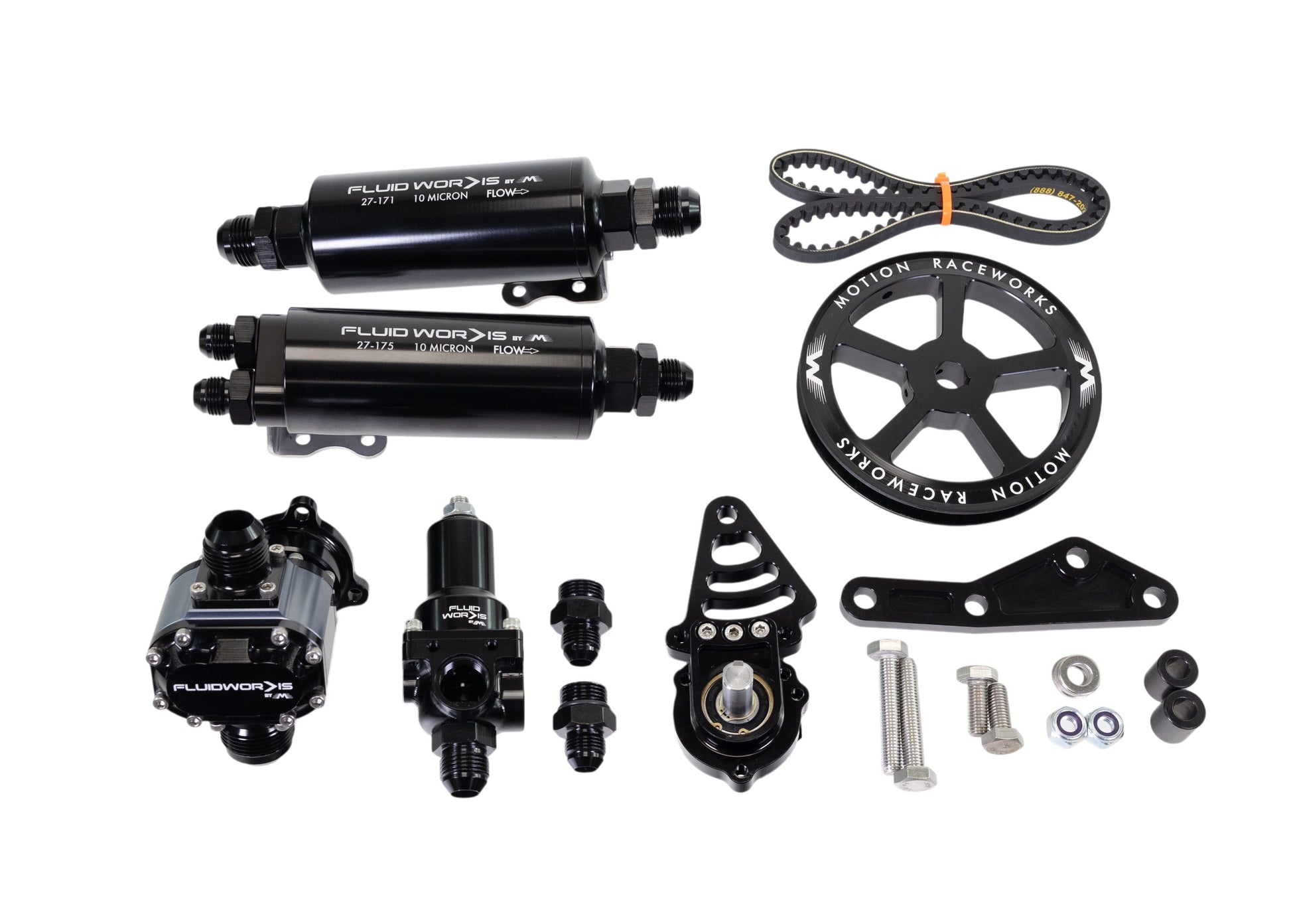 Fluidworks LS Fbody Spacing / Driver Side Mechanical Fuel System Kit w/ 6, 9, or 12gpm pump - Motion Raceworks