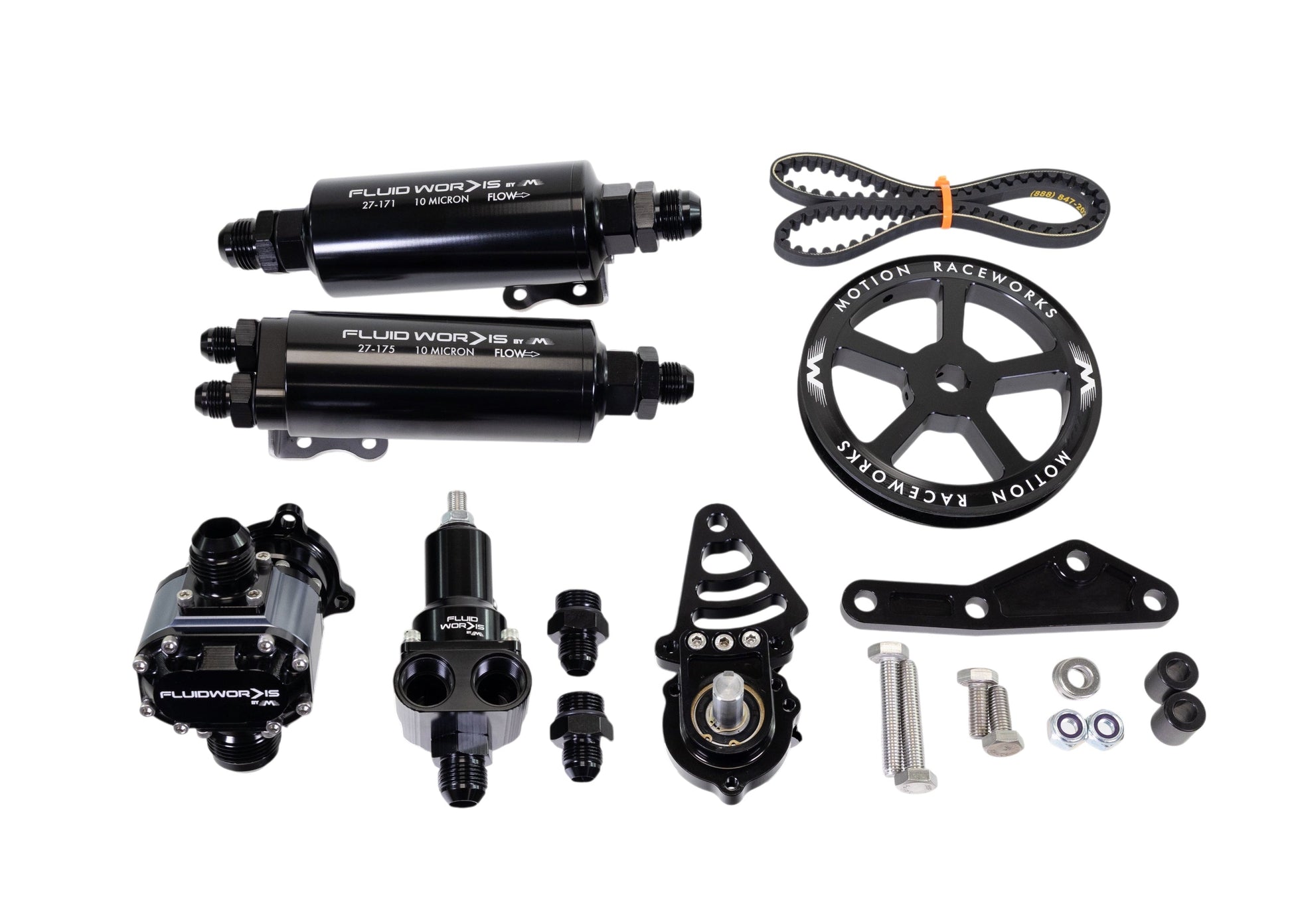 Fluidworks LS Fbody Spacing / Driver Side Mechanical Fuel System Kit w/ 6, 9, or 12gpm pump - Motion Raceworks