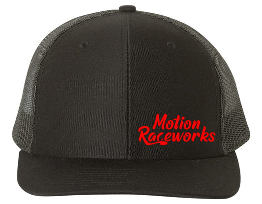 Black & Red Retro Snapback Hat - Motion Raceworks