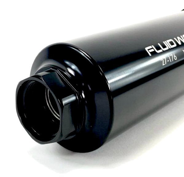 Fluidworks Dual Outlet 32GPM Post Fuel Filter w/ Mount (10 Micron) - Motion Raceworks