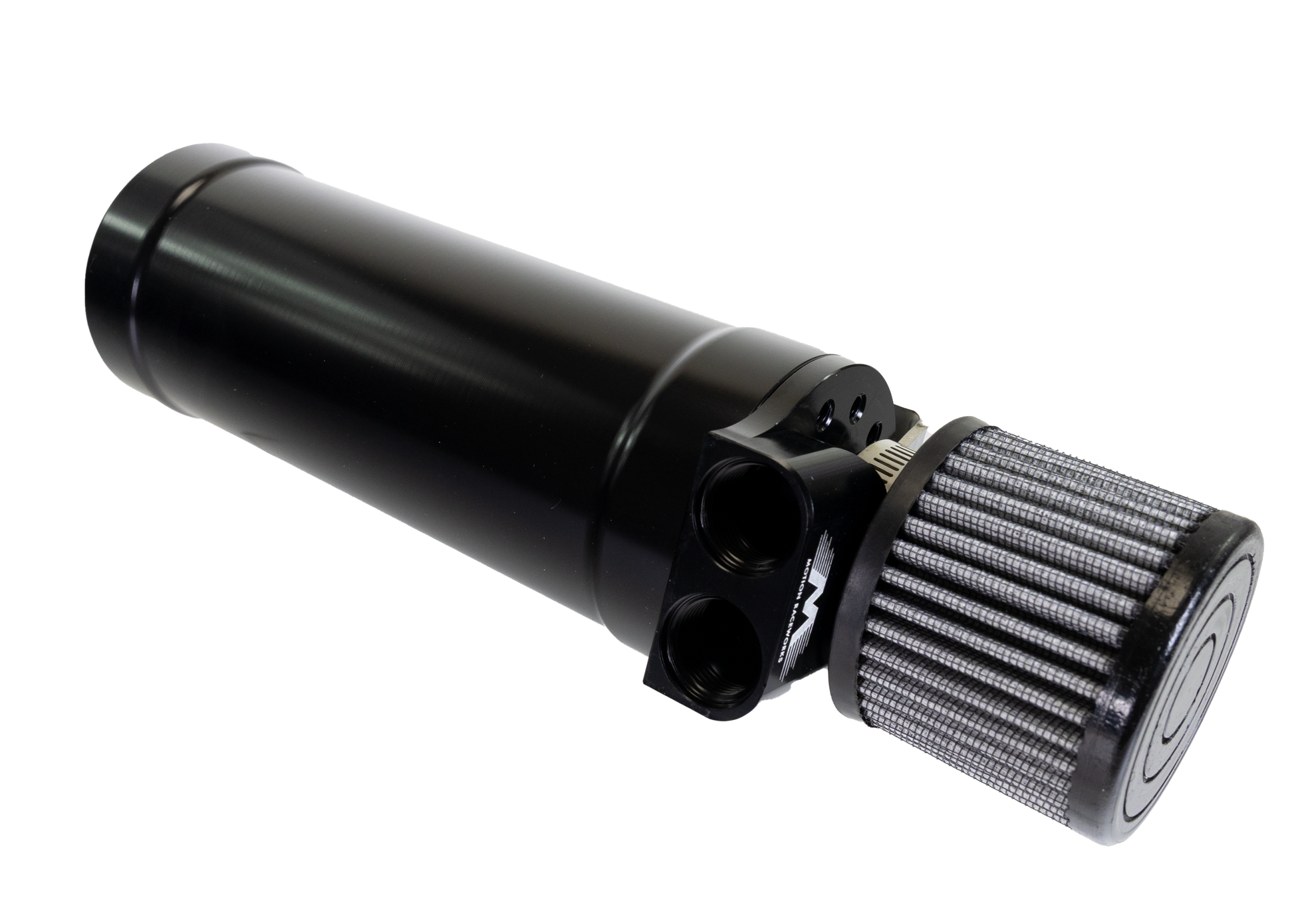 1 Qt XL Top Loader Billet Internally Baffled Oil Catch Can (Dual 10AN Port) - Motion Raceworks