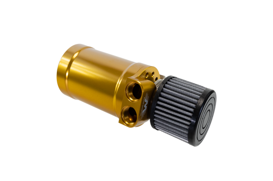 Motion Raceworks Top Loader Billet Oil Catch Can Gold Anodized ( Dual 10 AN Port ) - Motion Raceworks
