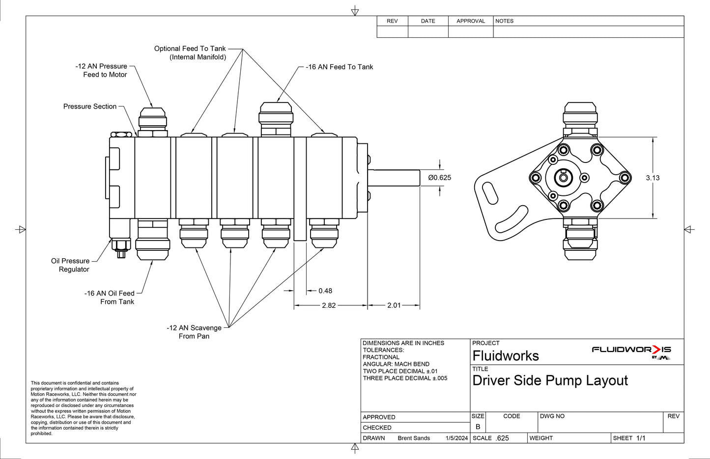 Fluidworks Single Stage Belt Drive Racing Oil Pump (Standard Rotation) 5-100-Fluidworks-Motion Raceworks