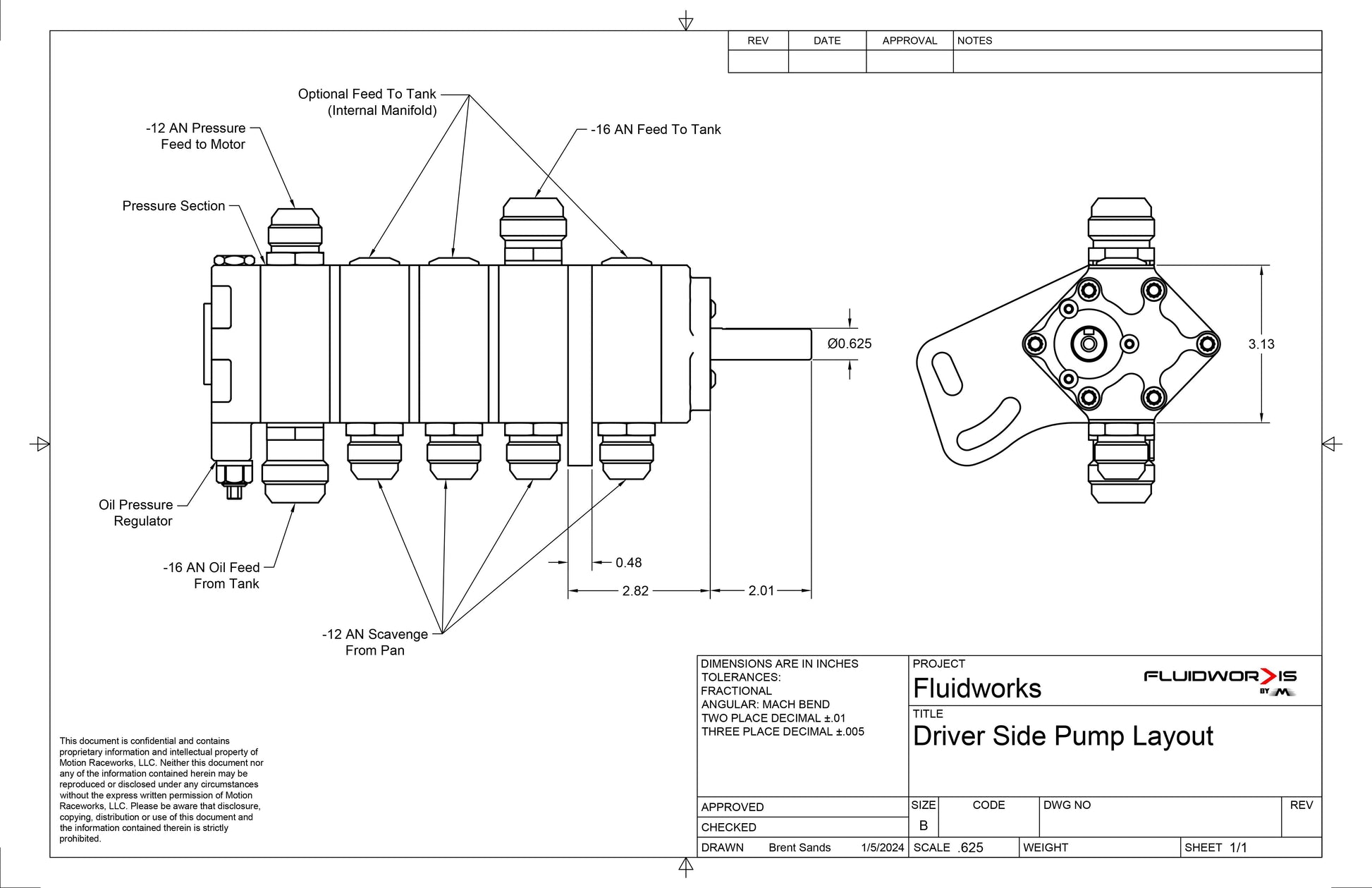 Fluidworks 3 Stage Belt Drive Racing Dry Sump Oil Pump (Standard Rotation) 5-300-FluidWorks-Motion Raceworks