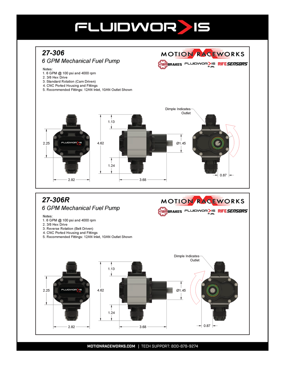 Fluidworks 6 GPM Mechanical  Fuel Pump - Motion Raceworks
