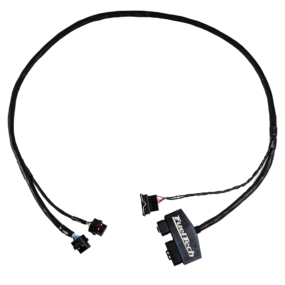 FuelTech FT550 ECU wiring harness adapter for plug and play connection to OEM wiring on Kawasaki SXR 1500 Jet Ski