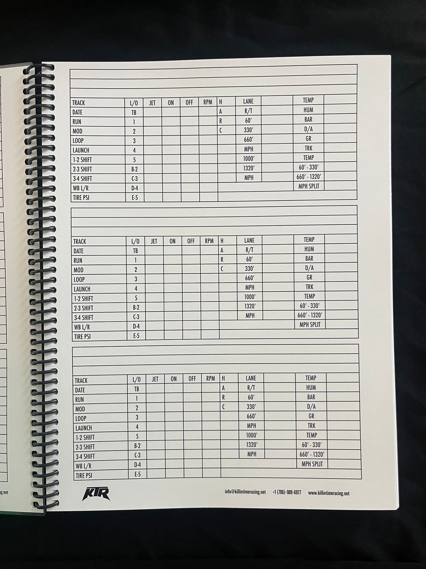 KTR Log Book
