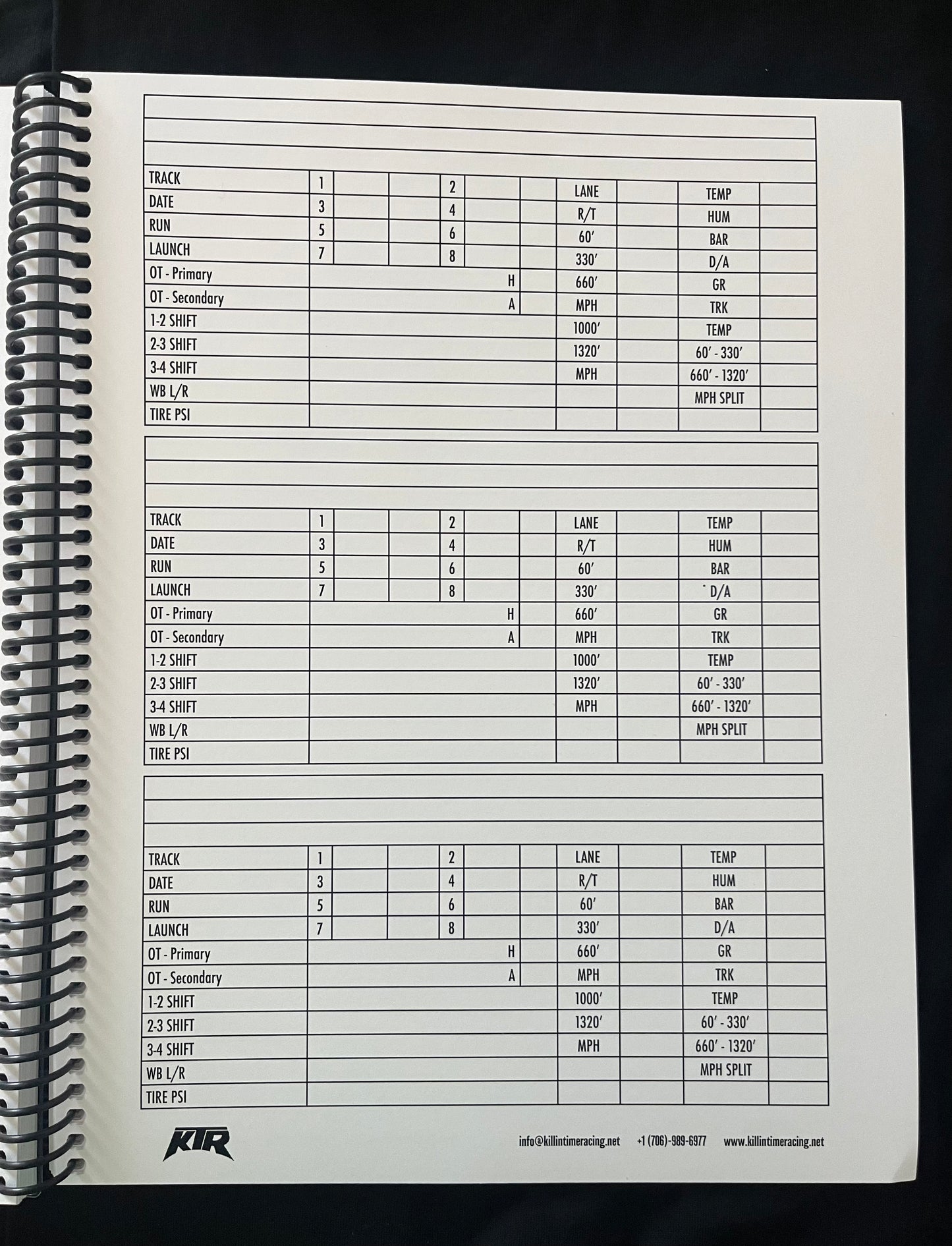 KTR Log Book
