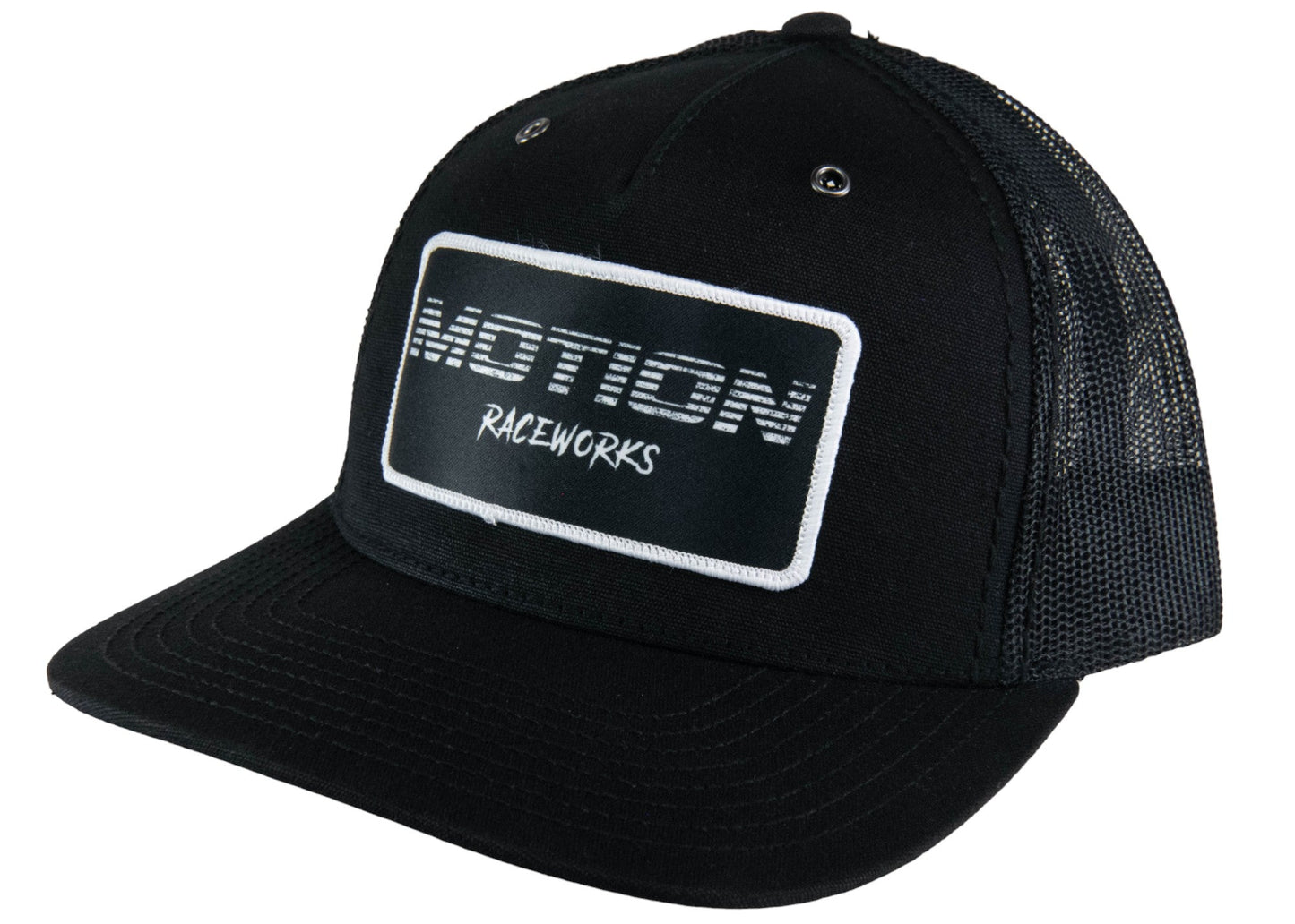Black Trucker Snapback w/ Black Motion Retro Fade Patch - Motion Raceworks
