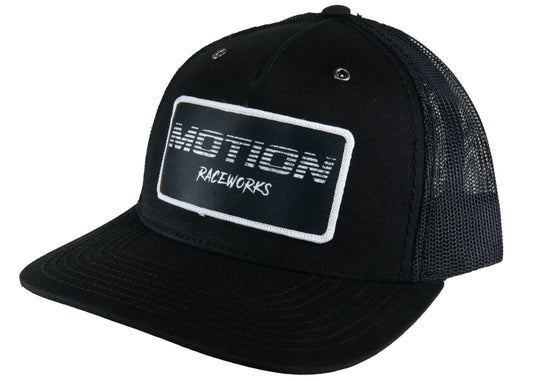 Black Trucker Snapback w/ Black Motion Retro Fade Patch - Motion Raceworks
