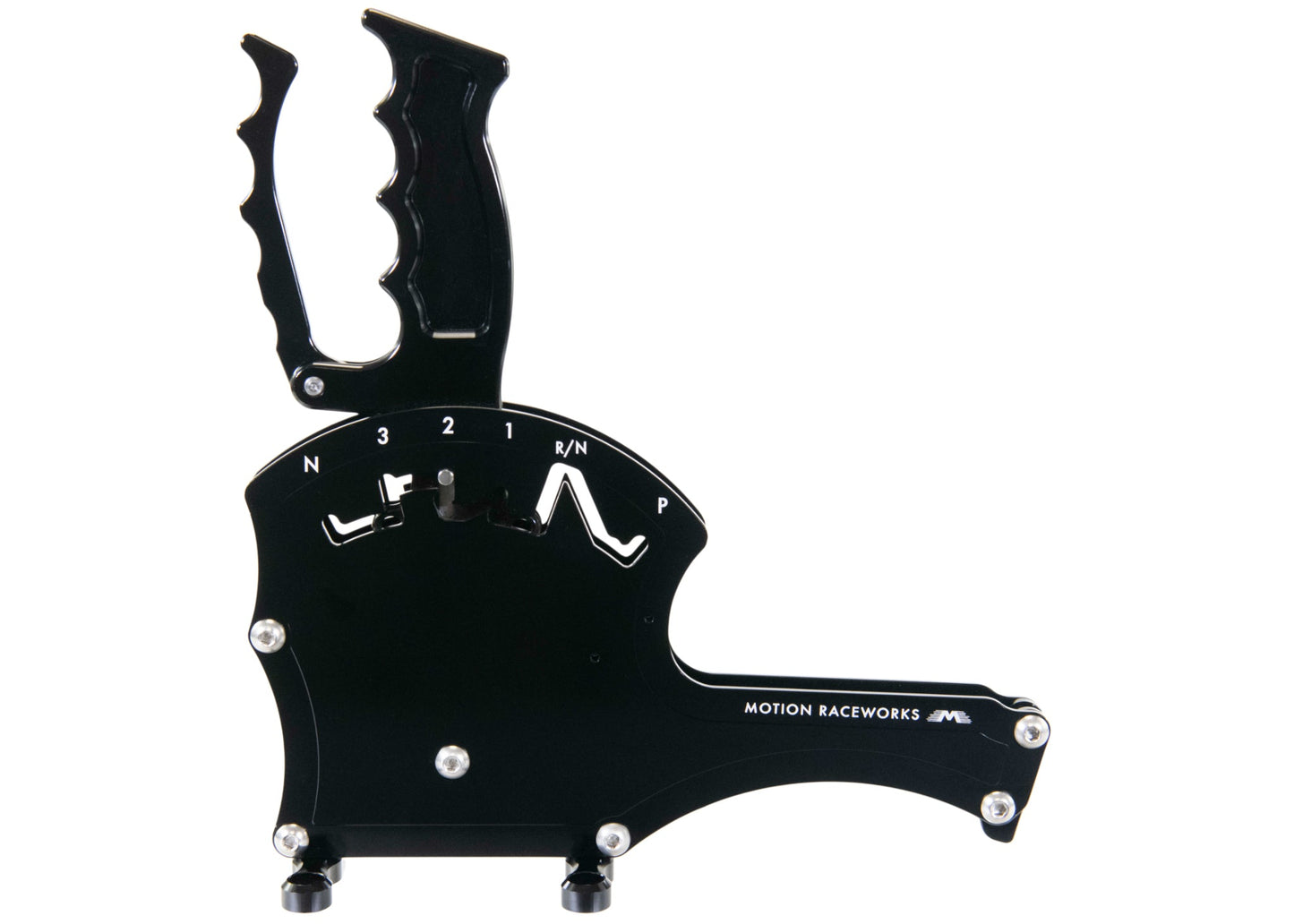 TH350 Clean Neutral 3 Speed Push To Shift Operator Series Billet Shifter Rear Exit w/ CO2 Assist - Motion Raceworks