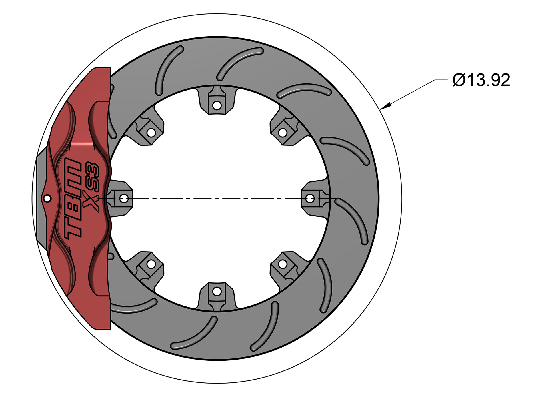 S550 Mustang XS3 Front Extreme Street Performance 12.19" Brake Kit-TBM Brakes-Motion Raceworks