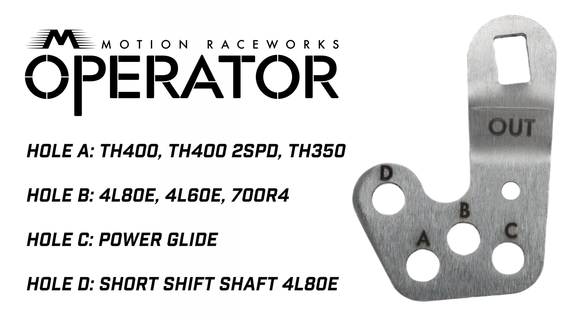 TH400 Clean Neutral 3 Speed Push To Shift Operator Series Billet Shifter Rear Exit w/ CO2 Assist-Motion Raceworks-Motion Raceworks