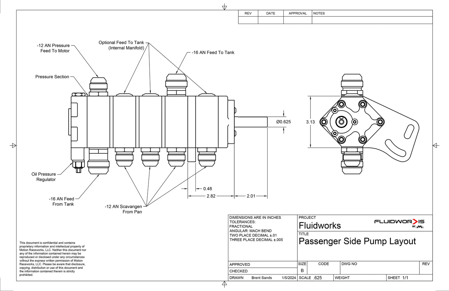 Fluidworks Single Stage Belt Drive Racing Oil Pump (Standard Rotation) 5-100-Fluidworks-Motion Raceworks