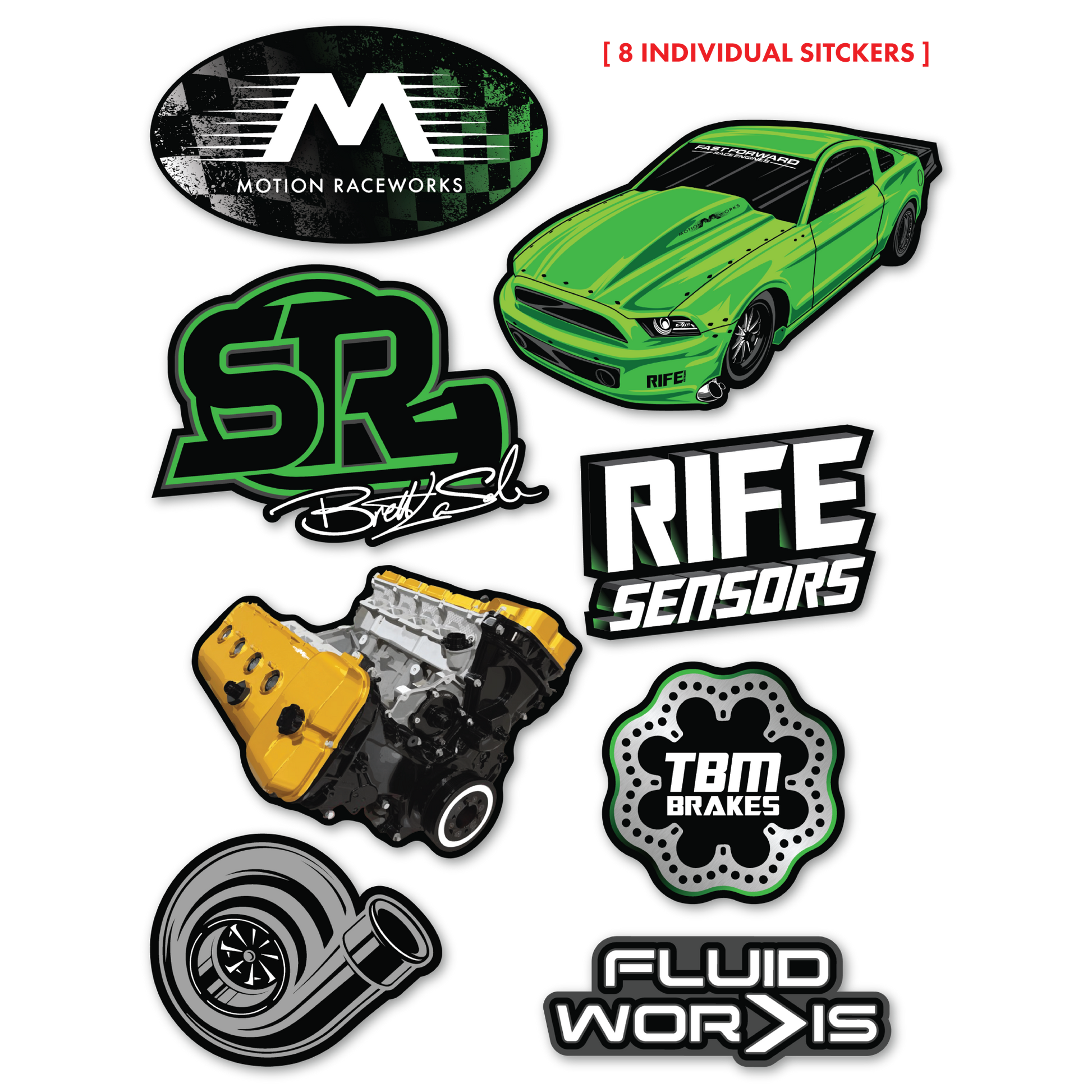 Snot Rocket Sticker Sheet 8.5"x11" - Motion Raceworks