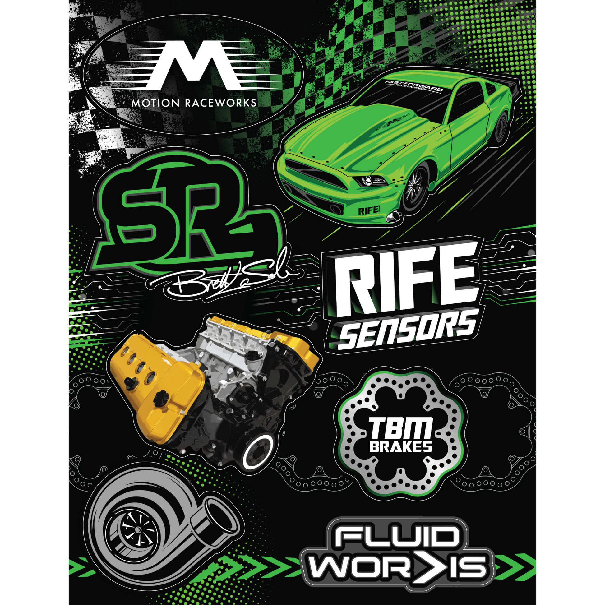 Snot Rocket Sticker Sheet 8.5"x11" - Motion Raceworks