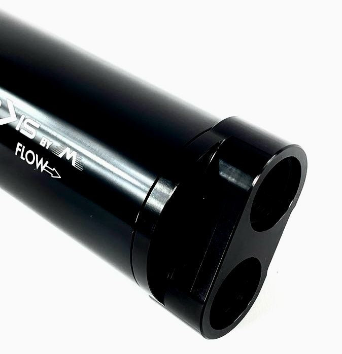 Fluidworks Dual Outlet 32GPM Post Fuel Filter w/ Mount (10 Micron) - Motion Raceworks