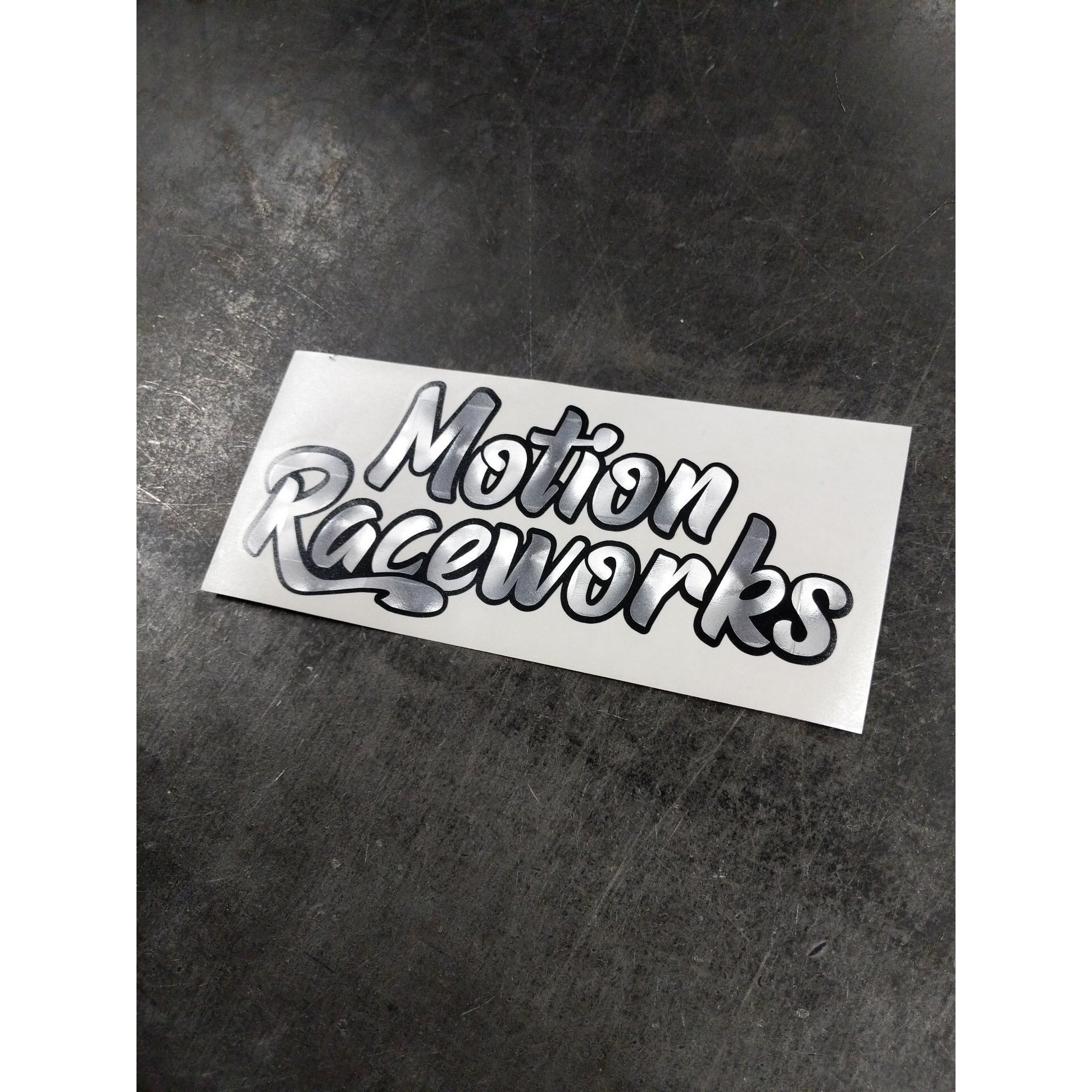 Motion Retro Decal 12” Long - MD-R12 Silver-Motion Raceworks-Motion Raceworks