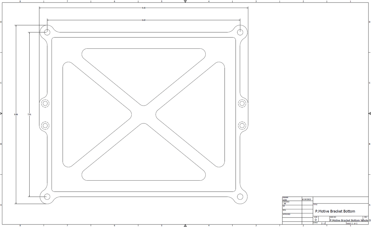 P.Motive Racing Battery Bracket CNC Machined Aluminum for Lithium Battery Dimensions