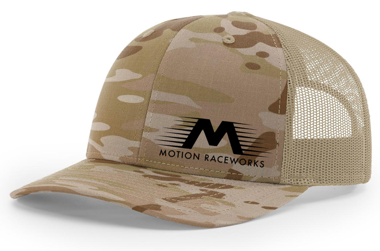 Desert Camo Flying M Snapback Hat - Motion Raceworks