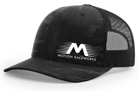 Black Camo Flying M Snapback Hat - Motion Raceworks