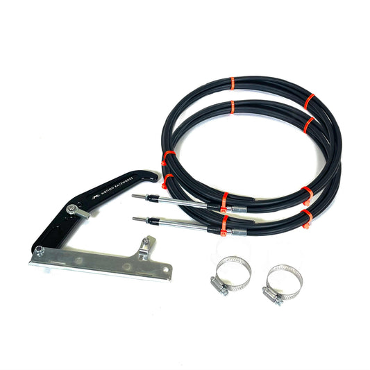 Motion Raceworks Dual Billet Parachute Handle Release Lever & Cable Mount Kit 14-020D-BLK - Motion Raceworks
