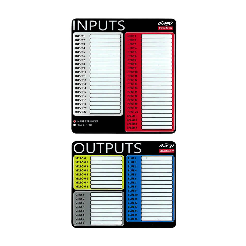 FuelTech Input/Output Label Kit