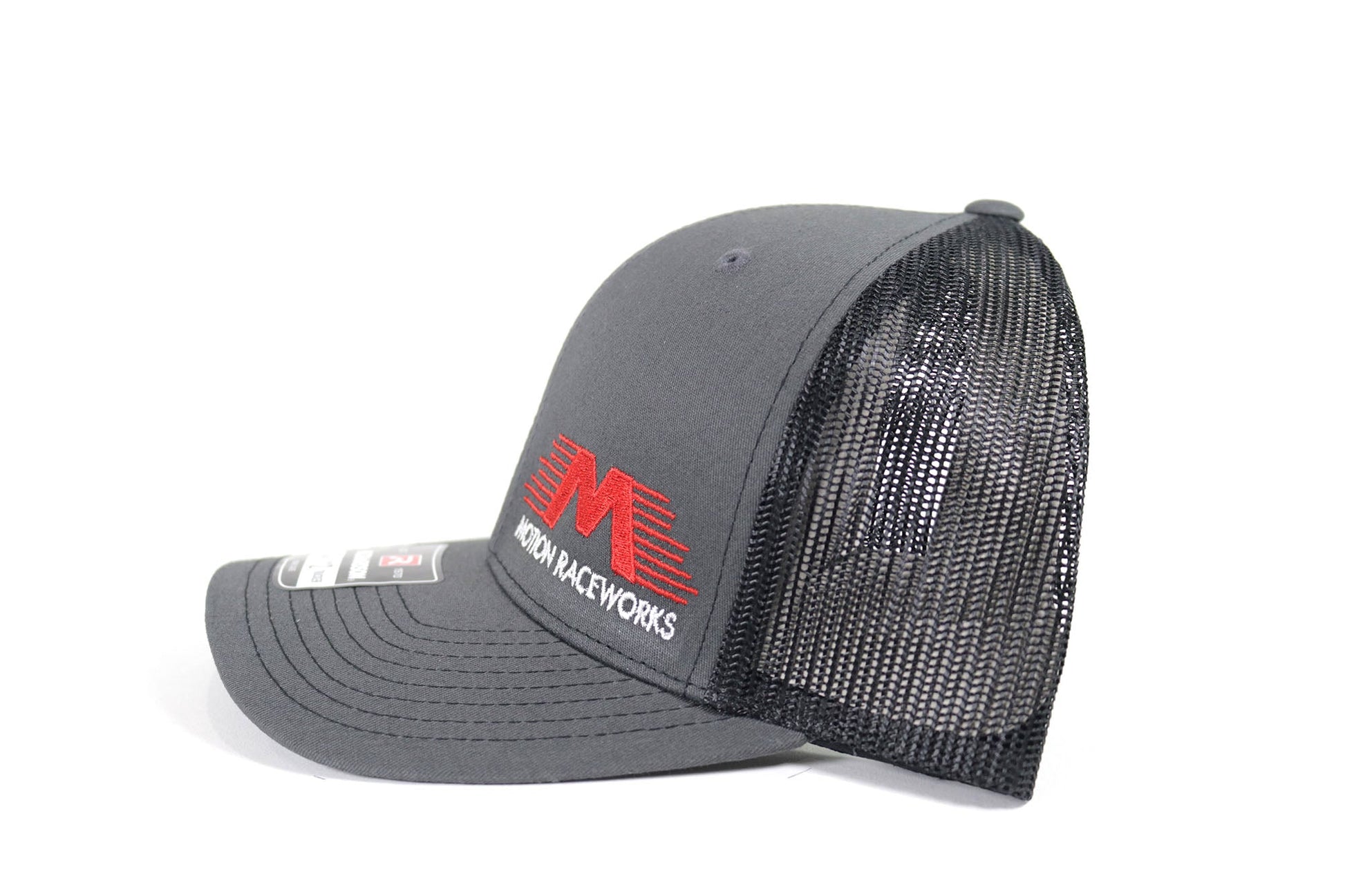 Black/Grey Motion Raceworks Trucker Snapback Hat (Mesh Back) 95-106-Motion Raceworks-Motion Raceworks