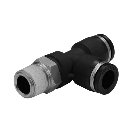 PLASTIC PUSH-IN FITTING 3/8" TUBE X 1/8" NPT MALE RUN TEE