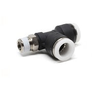 PLASTIC PUSH-IN FITTING 3/8" TUBE X 1/4" NPT MALE RUN TEE