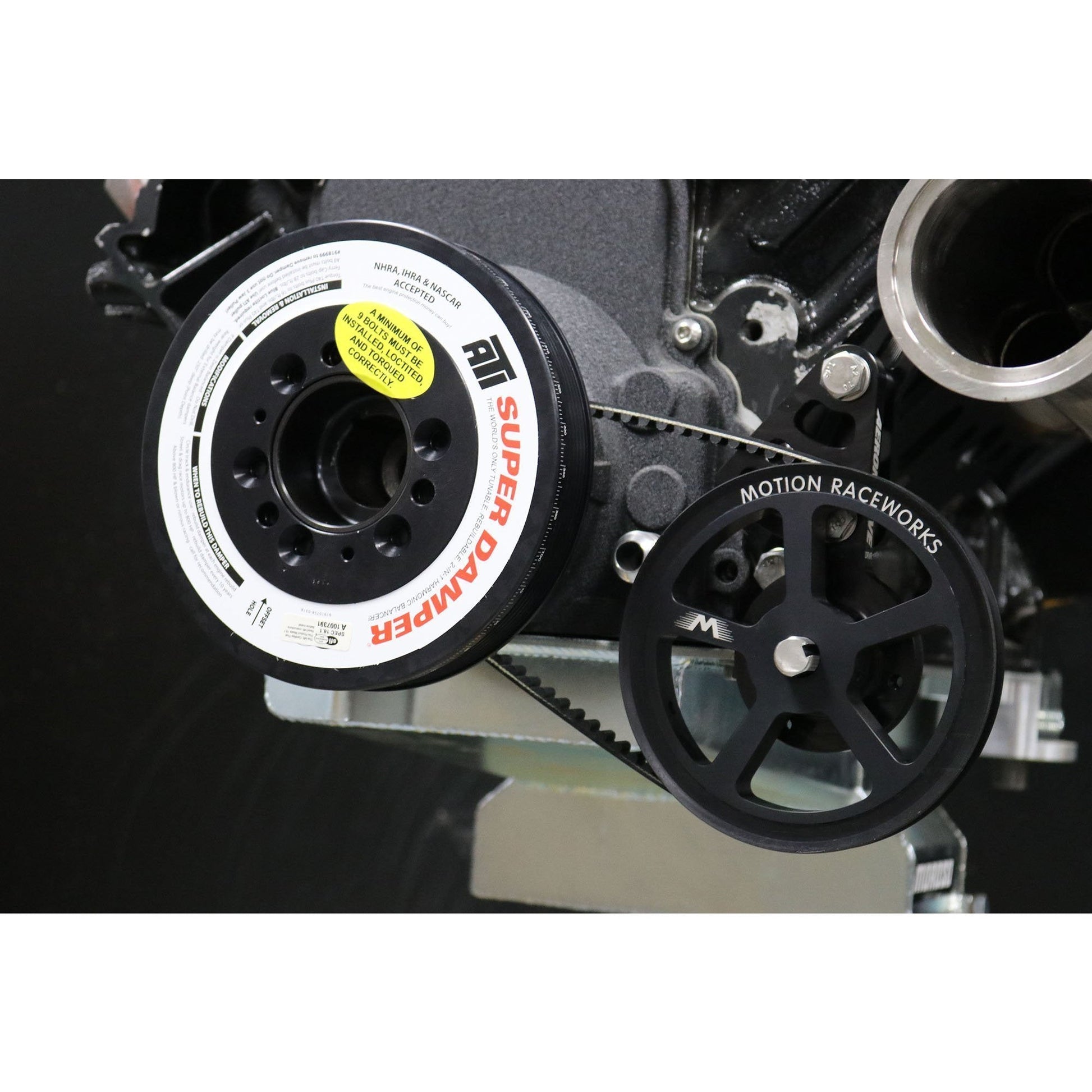 Motion Raceworks Driver Side LS Mechanical Belt Drive Fuel Pump Bracket F-Body Spacing-Motion Raceworks-Motion Raceworks