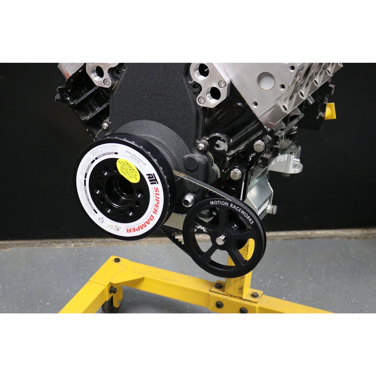 Motion Raceworks Driver Side LS Mechanical Belt Drive Fuel Pump Bracket F-Body Spacing-Motion Raceworks-Motion Raceworks