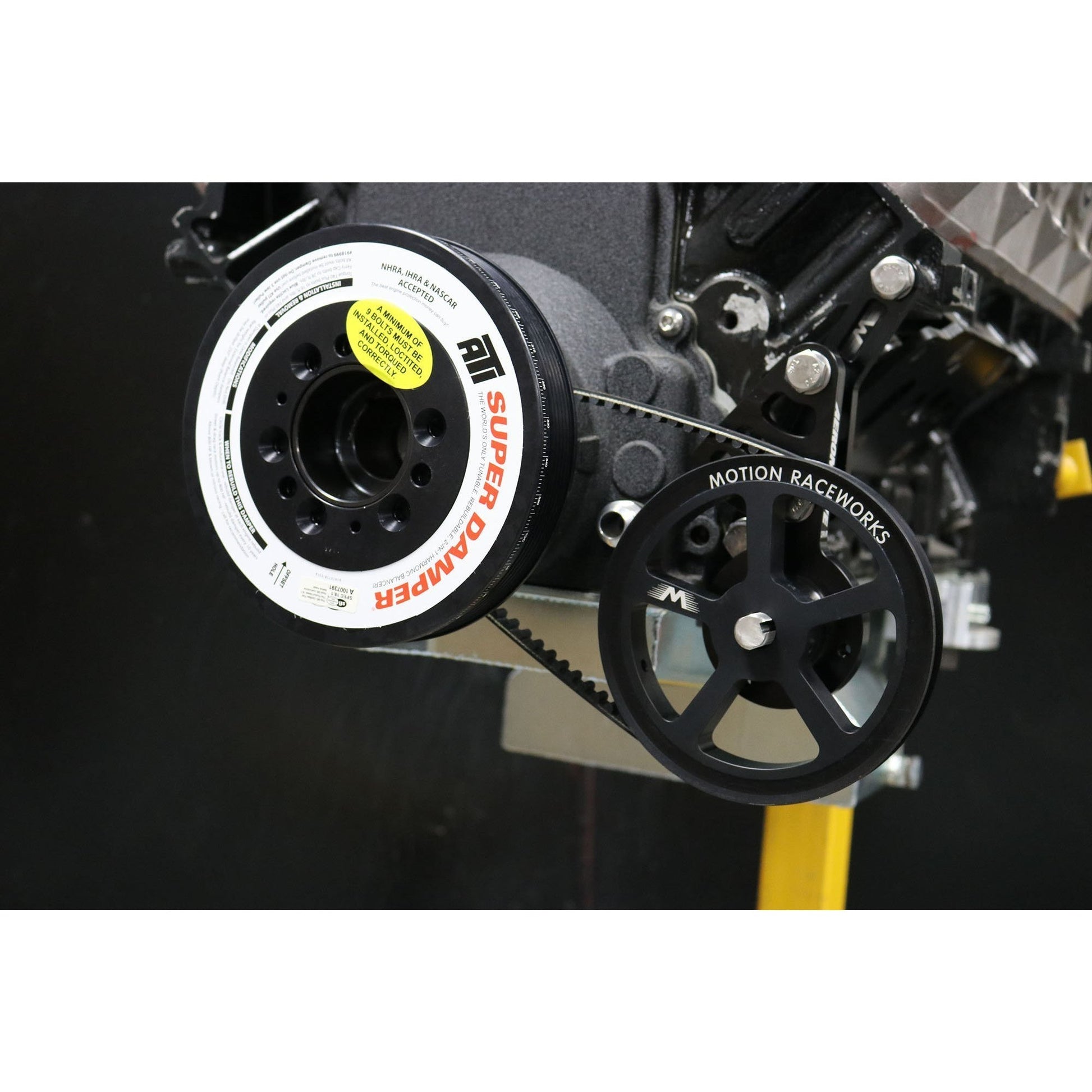 Motion Raceworks Driver Side LS Mechanical Belt Drive Fuel Pump Bracket F-Body Spacing-Motion Raceworks-Motion Raceworks