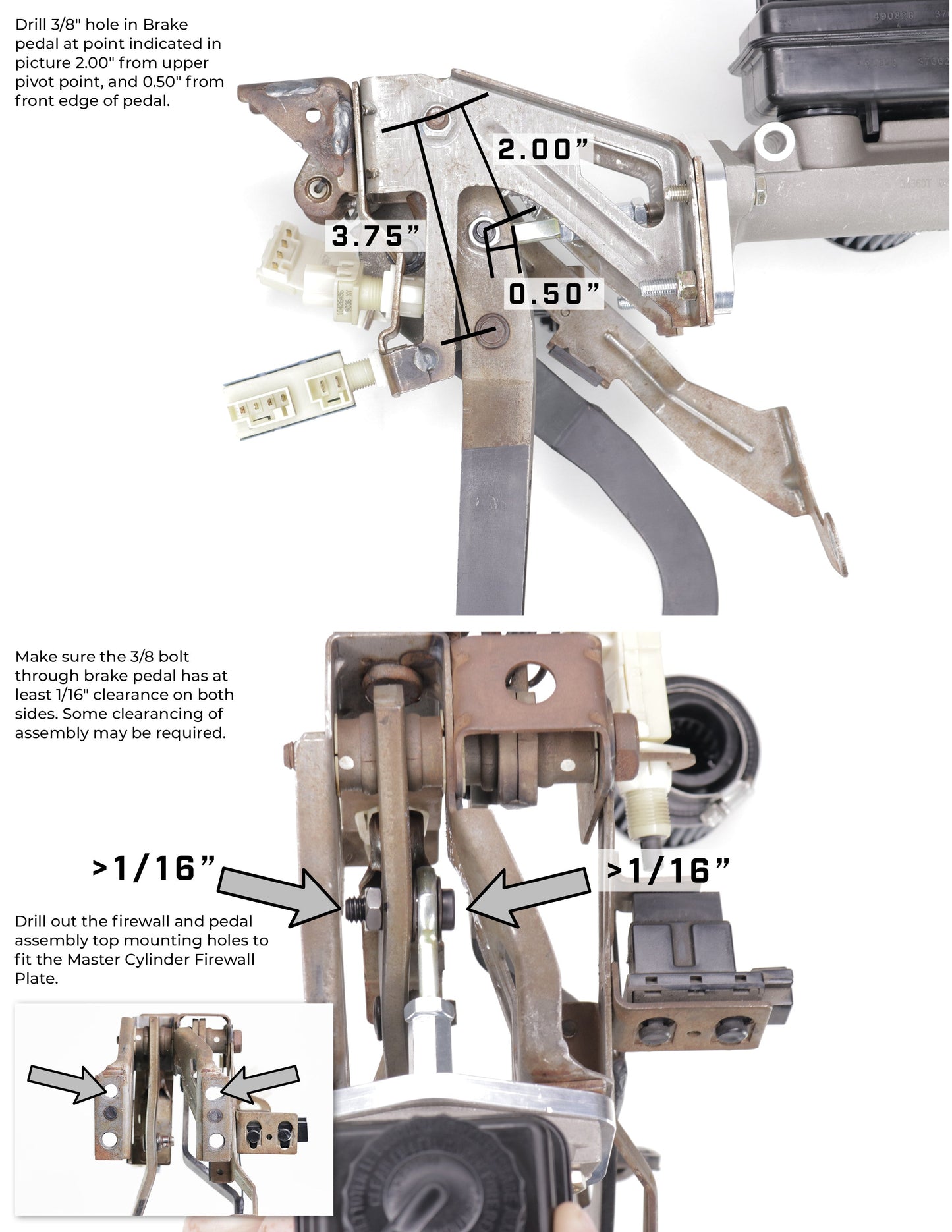 1993-02 Camaro / Firebird 4th Gen F-Body TBM Modular 15/16" Bore Billet Master Cylinder Conversion Kit - Motion Raceworks