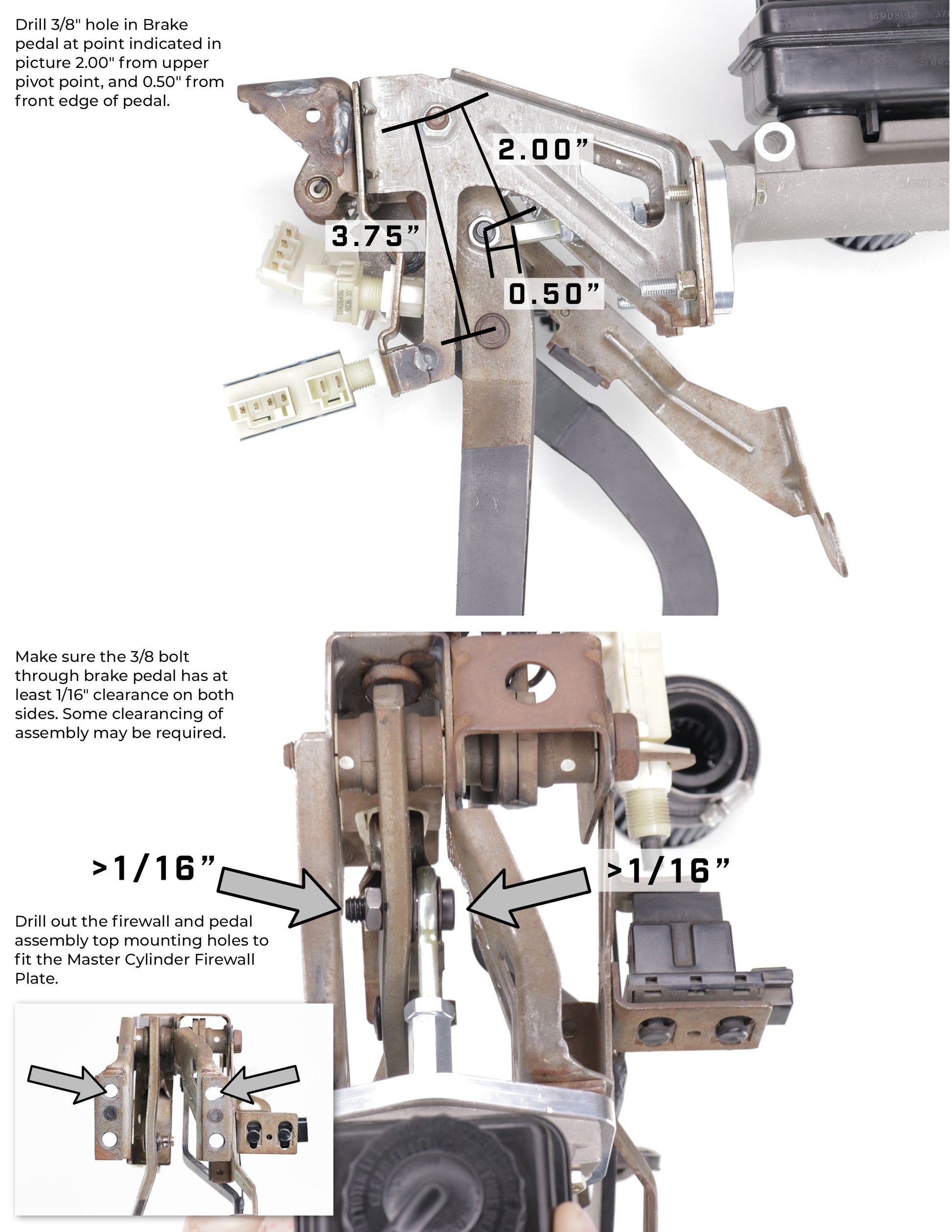 1993-02 Camaro / Firebird 4th Gen F-Body TBM Modular 15/16" Bore Billet Master Cylinder Conversion Kit - Motion Raceworks